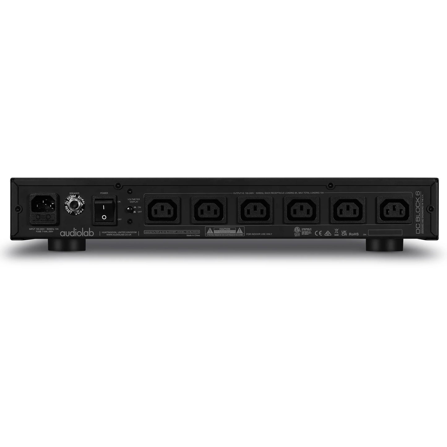 Audiolab DC Block 6 black rear Dealer Timonium Maryland