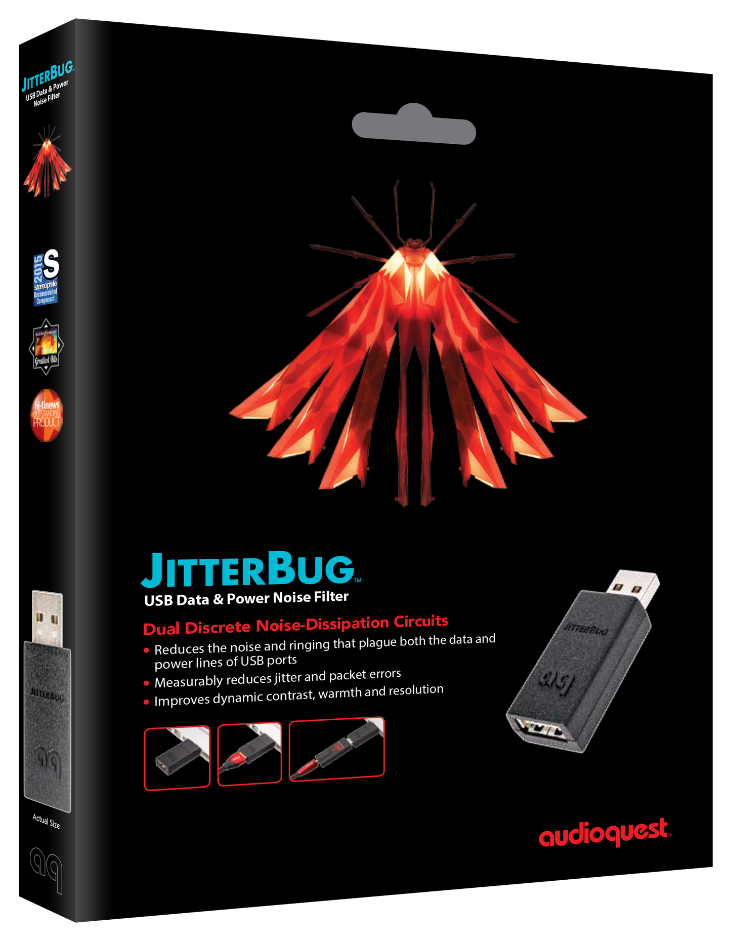AudioQuest JitterBug FMJ USB 2.0 Data & Power Noise Filter (2 Pack)