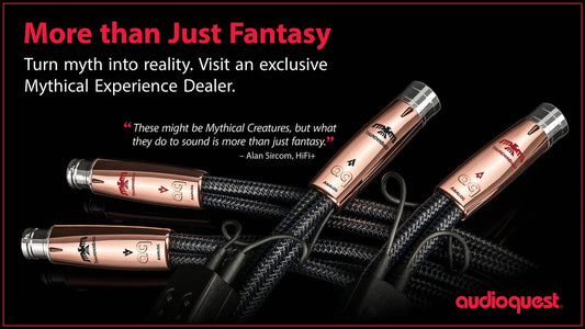 AudioQuest "More than Just Fantasy" digital advertisement featuring ThunderBird analog interconnects.