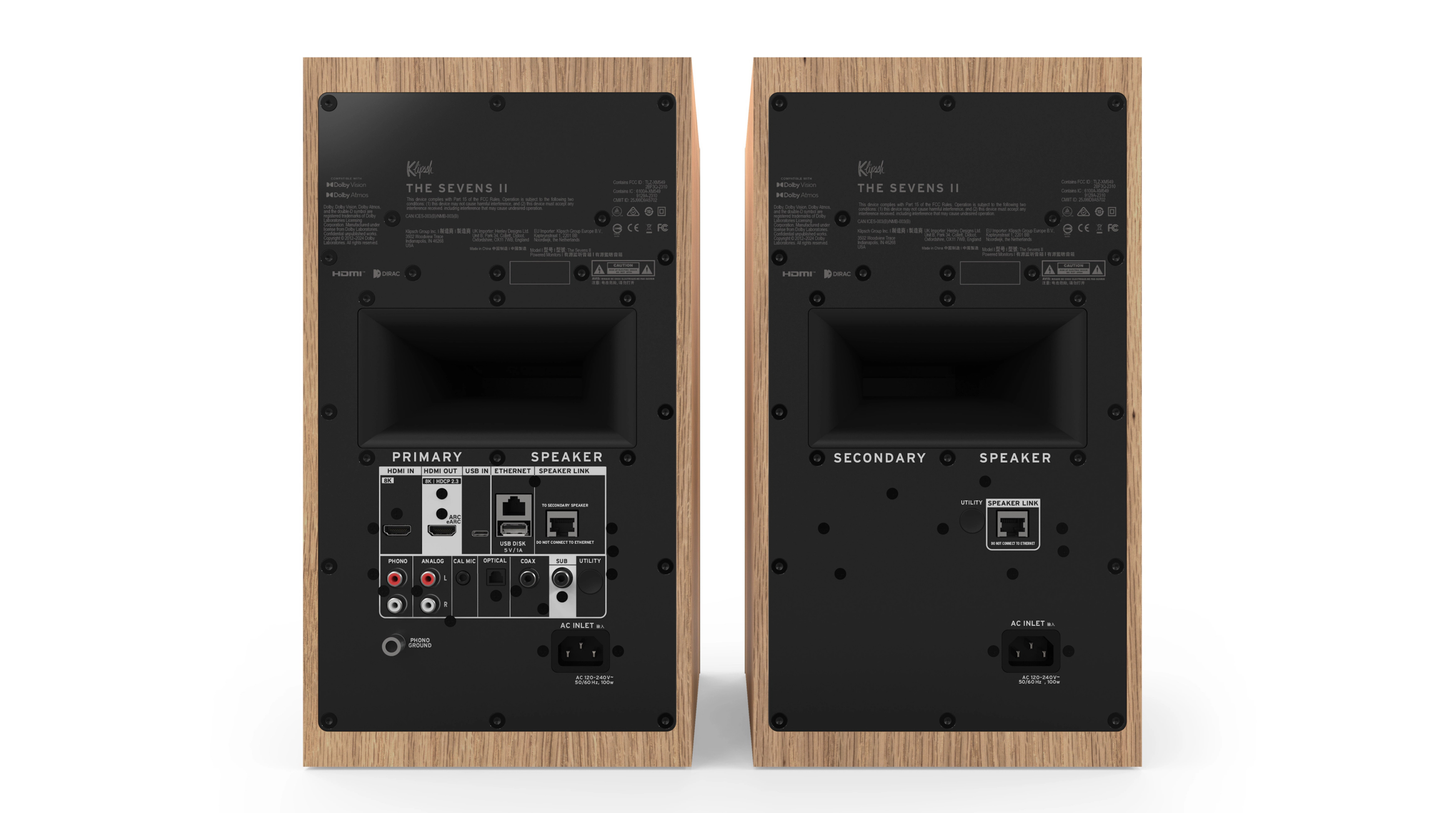 Klipsch The Sevens II Powered Stereo Speakers with HDMI ARC, Built-In Phono Preamp, and Bluetooth — Pair