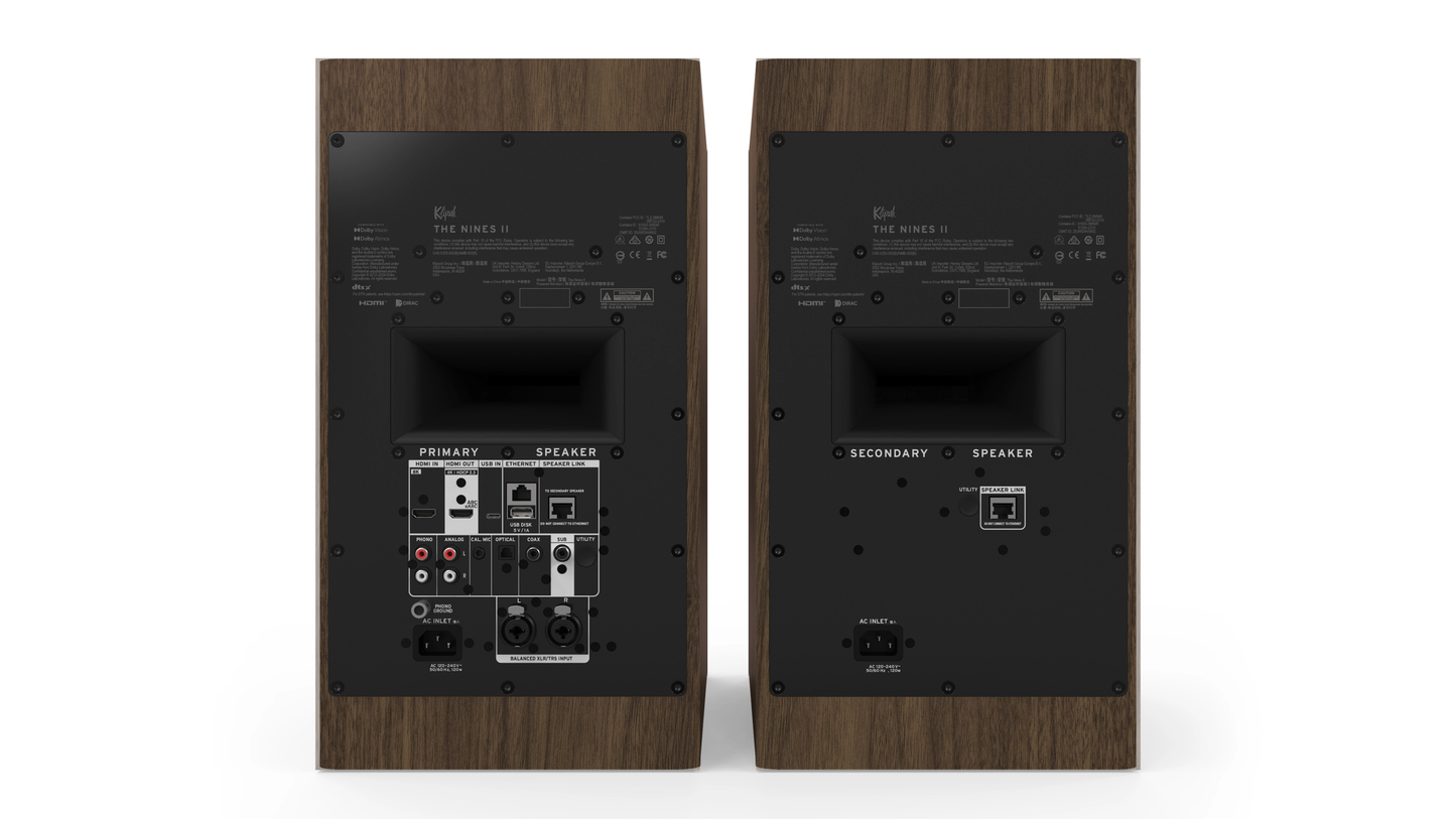 Klipsch The Nines II Powered Stereo Speakers with HDMI ARC, Built-In Phono Preamp, and Bluetooth — Pair