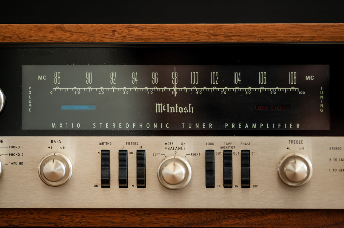 McIntosh MX110Z Stereo Tube Tuner Preamplifier with Wood Cabinet (Used) – Vintage