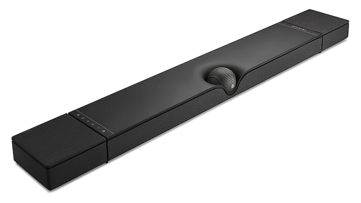 Devialet Dione in Dark Grey, three quarter view