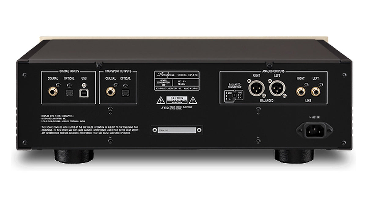 Accuphase DP-470 front panel with the disc tray open