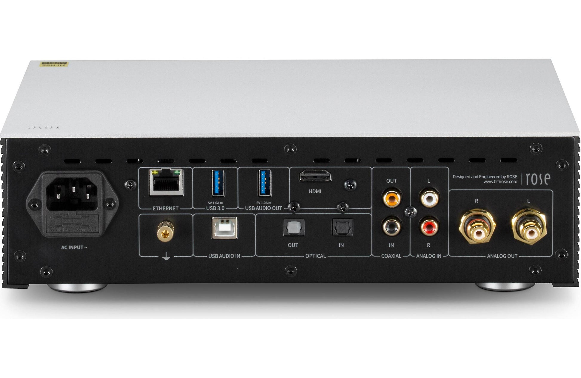 HiFi ROSE RS250A Network Streamer Inputs Outputs Back Rear