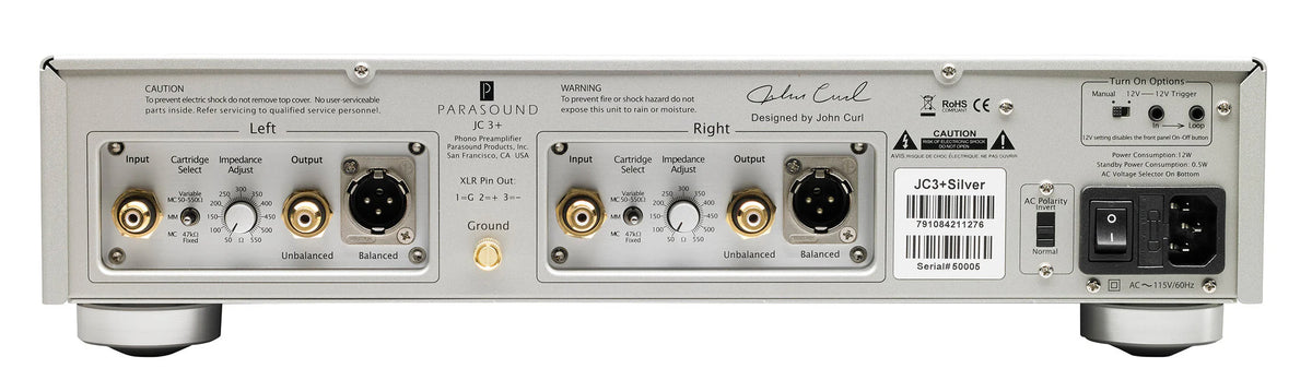 Parasound JC3+ Phono Preamplifier Silver (LIMITED)