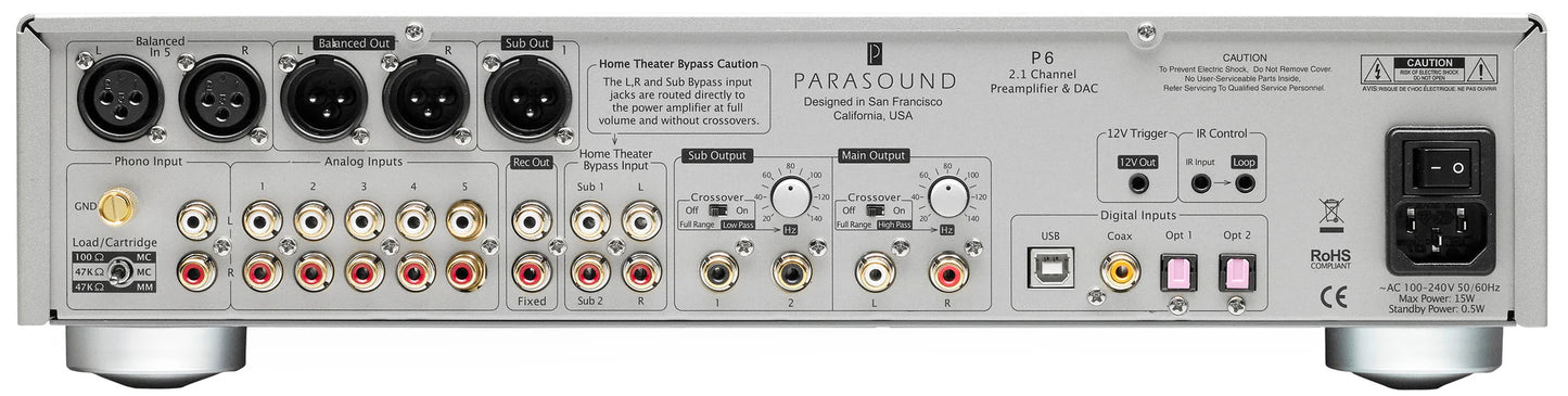 Parasound HALO P6 Preamp Silver