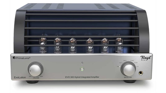 PrimaLuna EVO 300 Hybrid Integrated Amplifier in silver, front view