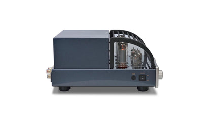 PrimaLuna EVO 100 Tube Integrated Amplifier in silver, angled view