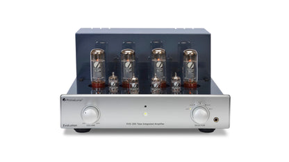 PrimaLuna EVO 200 Tube Integrated Amplifier in silver, front no cover view