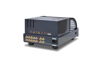 PrimaLuna EVO 100 Tube Preamplifier in silver, angled view