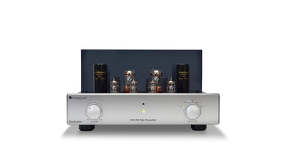 PrimaLuna EVO 200 Tube Preamplifier in silver, front view
