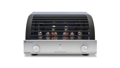 PrimaLuna EVO 300 Tube Preamplifier in silver, front view