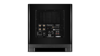 Wharfedale NOVA 10 powered subwoofer, rear panel with amplifier, RCA and speaker-level inputs and controls