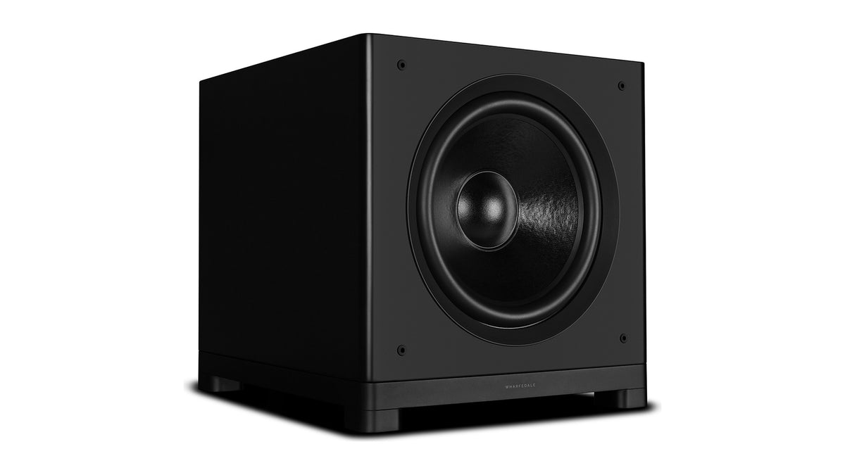 Wharfedale NOVA 15 powered subwoofer, three-quarter view from the other side, grille off